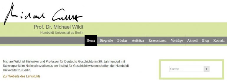 Website Prof. Dr. Michael Wildt